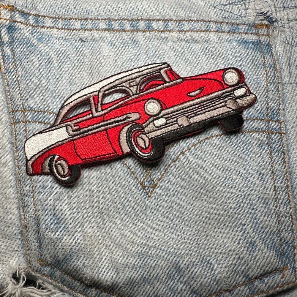 Red 57 Chevy Bel‎ Air Car Patch Embroidered Iron On Patch Applique